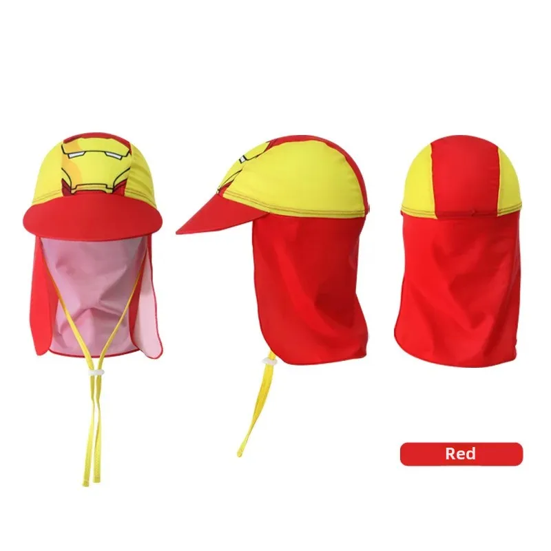 Korean Men's Children's Swimming Cap Neck Protection UV Protection Beach Sun Ear Cover