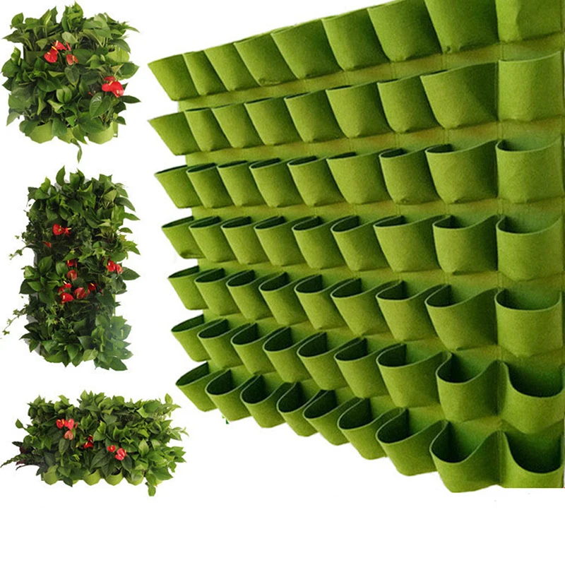 9 18pockets Hanging Green Grow Bag Planter Vertical Garden Vegetable