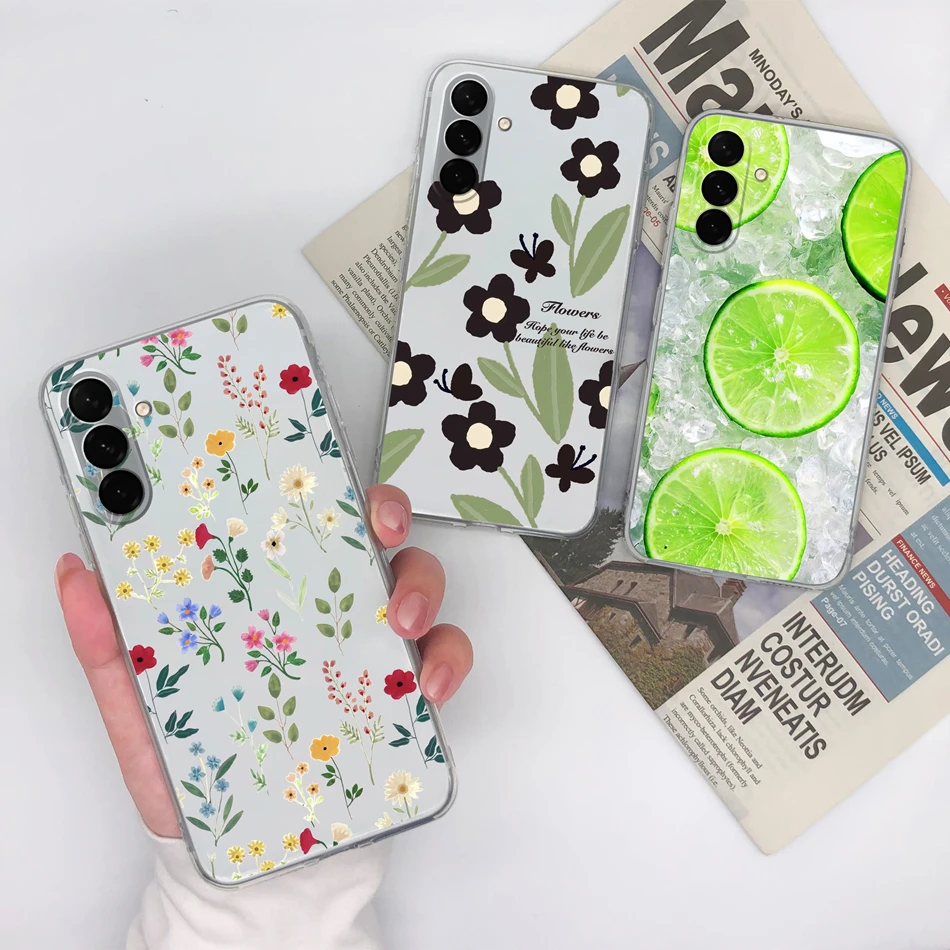 Gradient Flower Clear Soft Phone Case - Universal Back Cover Housing
