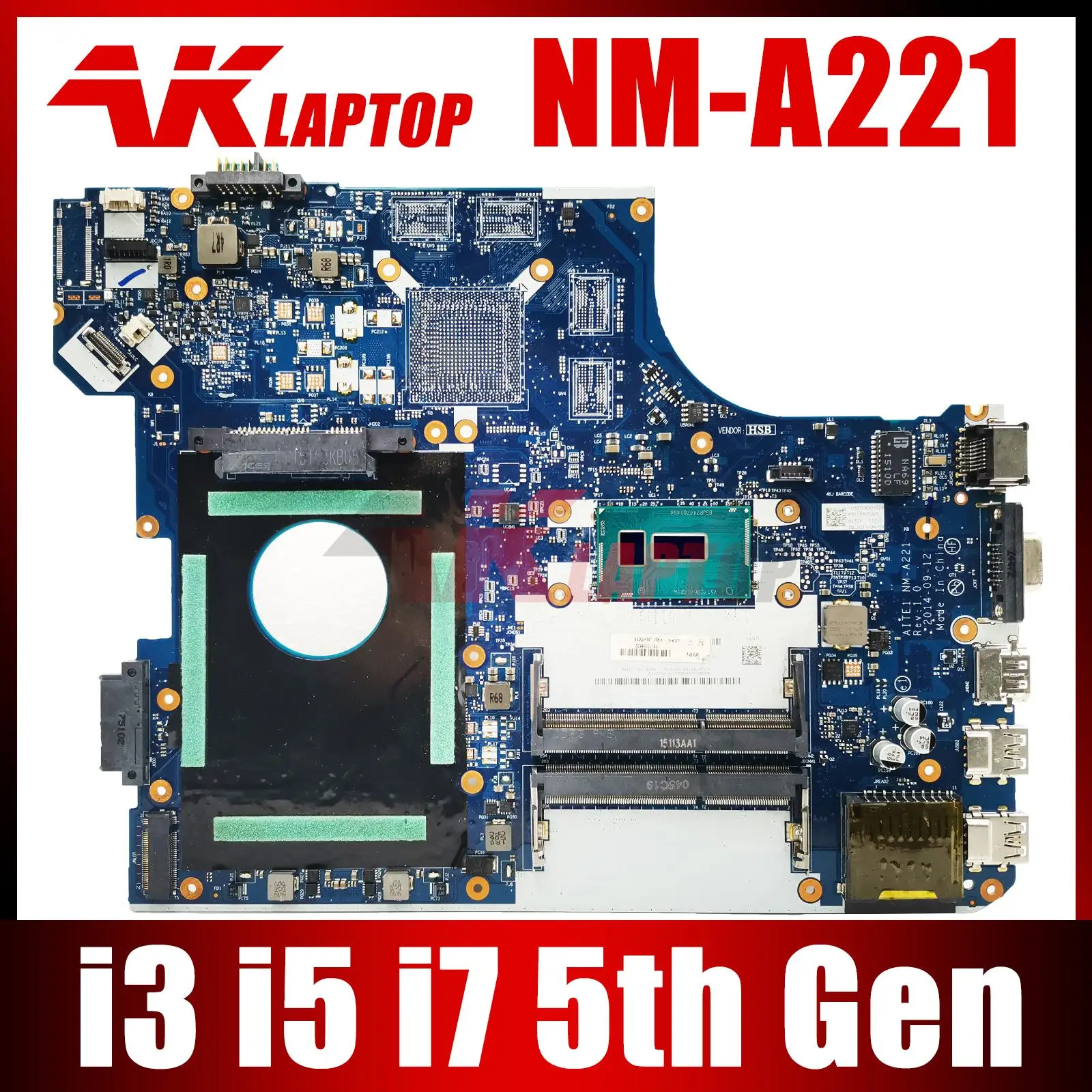 

Материнская плата для ноутбука Lenovo Thinkpad E550C E550 AILE1 NM-A221 с 3205U i3-5005U Φ CPU Fru:00TH584 00HT638