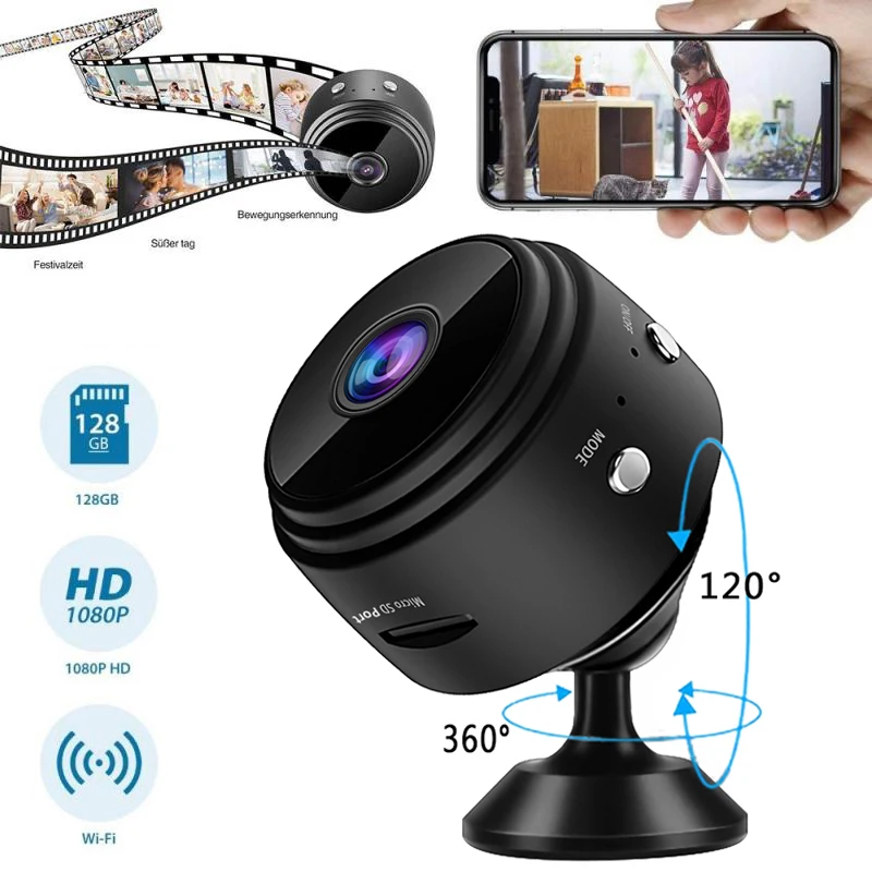

Мини-камера видеонаблюдения A9 с Wi-Fi, HD1080P