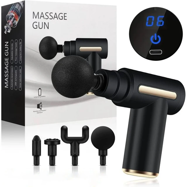 Mini Fascia Gun Handheld Body Massage Gun Deep Muscle Impact Beating Suitable for Neck Back and Legs Exercise Fitness Equipment