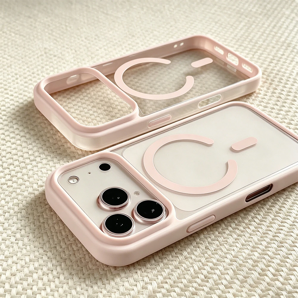 Magsafe-Compatible Clear Shockproof Phone Case with Magnetic Wireless Charging Capability