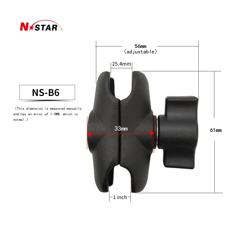 1 Inch 25mm Ball Head Adapter Motorcycle Handlebar Clamp Mount Phone Ball Head Mount Aluminum Ball Base Socket Arm Mount for Ram