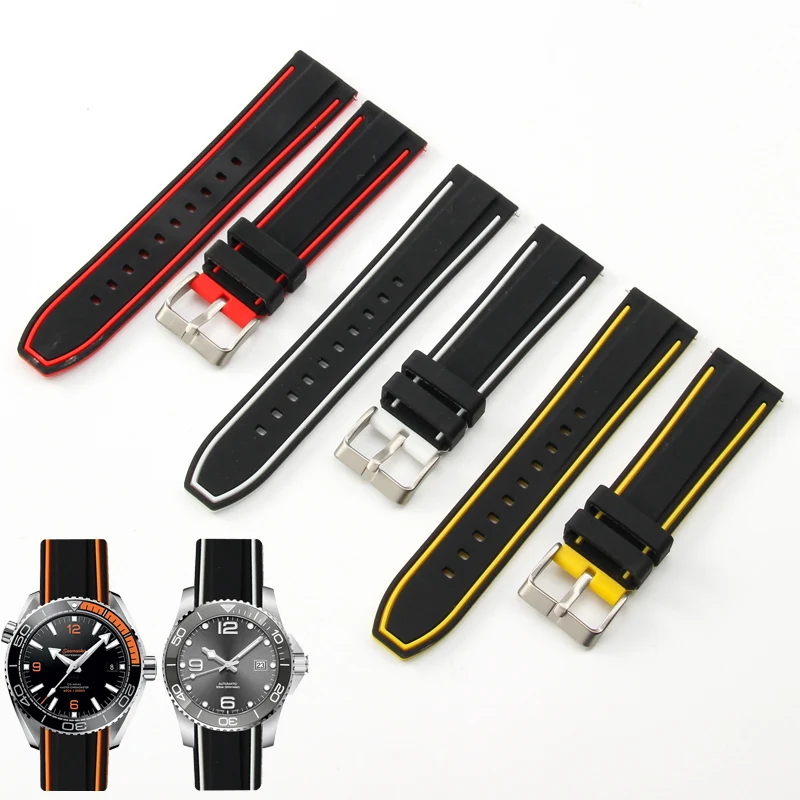 Dual-Tone Quick Release Soft Silicone Watch Strap - Available in Multiple Sizes