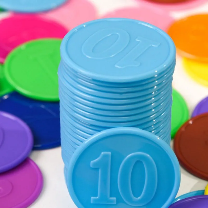 숫자 계산 마커가있는 40PCS 포커 칩 38MM 수학 학습 어린이를위한 교육 장난감 성인 보드 게임 액세서리