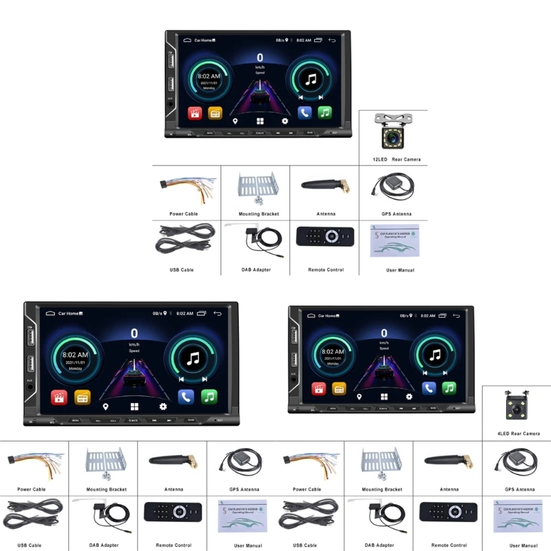 

2 Din Car Stereo-Radio 7'' MP5 Multimedia Player Carplay-DAB Bluetooth-compatible WIFI-GPS Navigation FM Radio Receiver