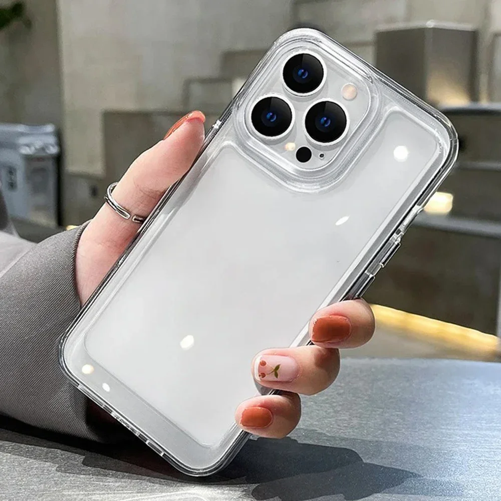 Enhanced Transparent Shockproof Silicone Phone Case - Premium Clear Protective Cover