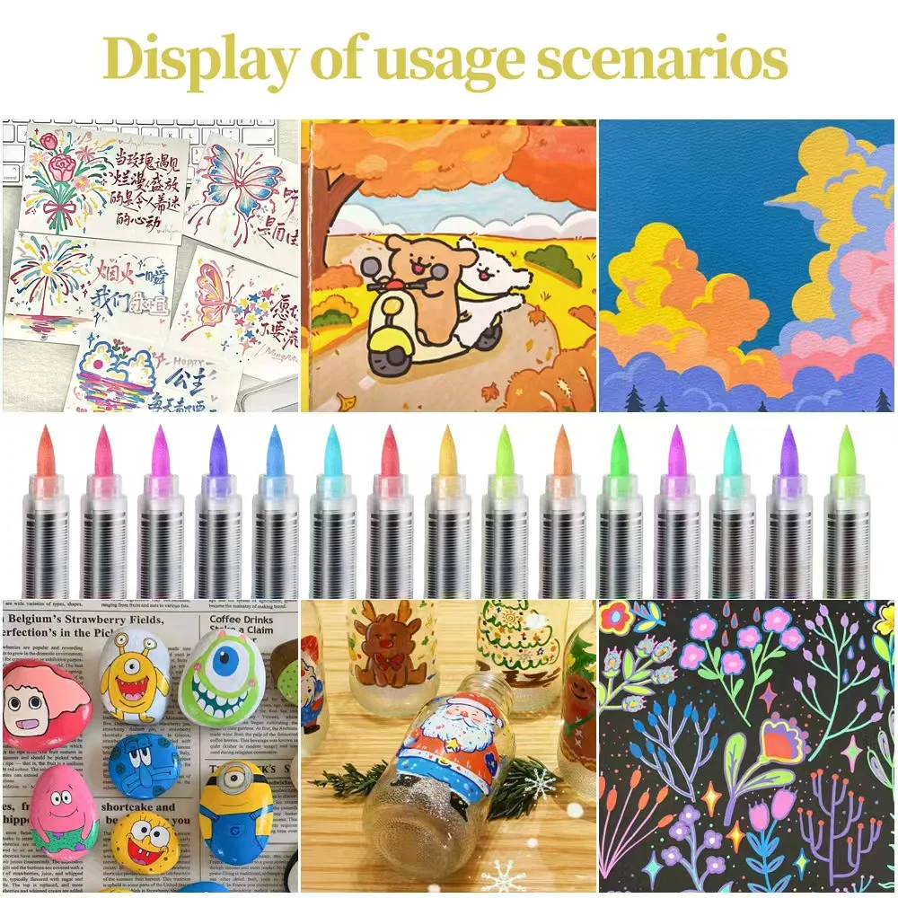 Acrylic Paint Marker Replacement cores Brush Tips for Rock Painting Festival Gift DIY Art Sationery Supply