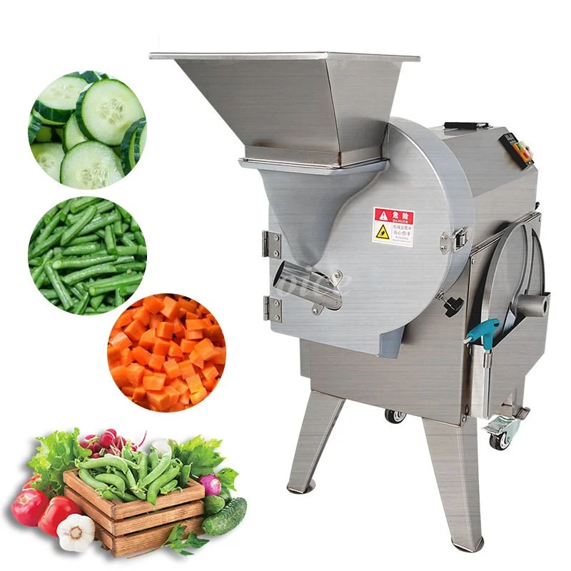 

Electric Commercial Vegetable Cutter Machine Potatoes Carrots Slicer Onions Leeks Food Chopping Dicing Machine
