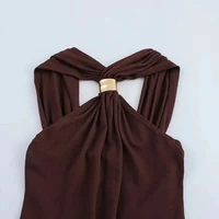 New Halter Tops Fashion Metal Decoration Crop Top Woman 2025 Sleeveless Hanging Collar Short Tops For Women Sexy Party Top - Image 4