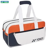 YONEX High Quality Durable Badminton Racket Sports Bag PU Leather Mini Tournament 2-3 Pieces Tennis Racquet Bag Unisex White 2