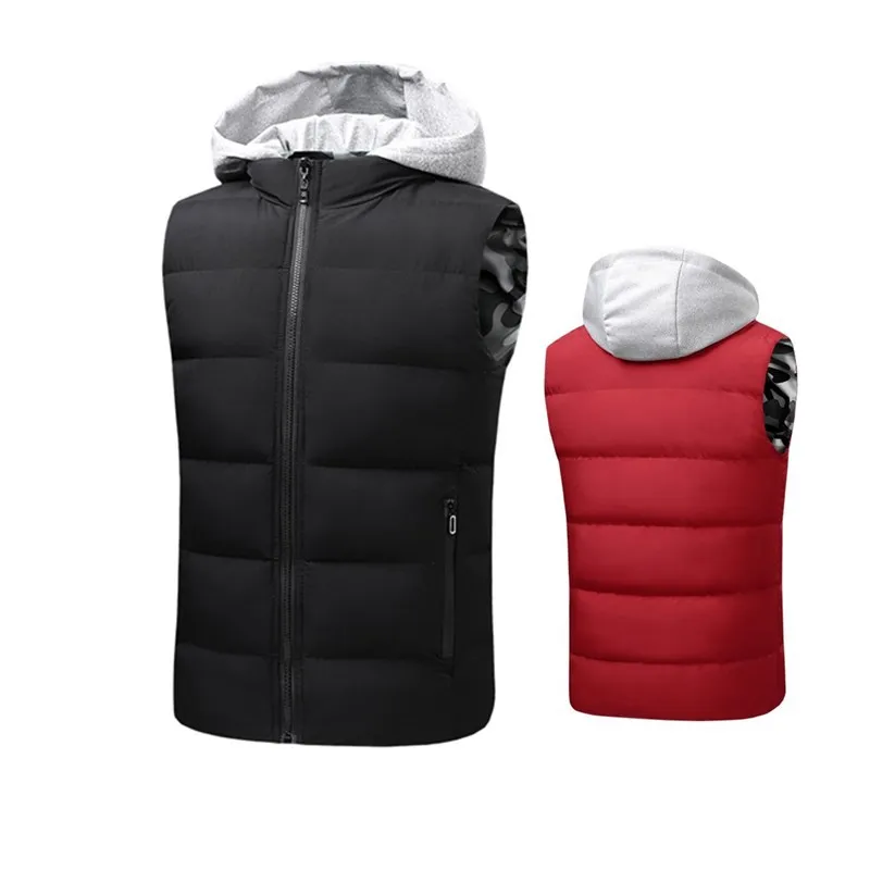 

Double-sided Wear Autumn And Winter Down Cotton Waistcoat Men's Horse Jacket Hooded Removable Shoulders Camouflage Jacket