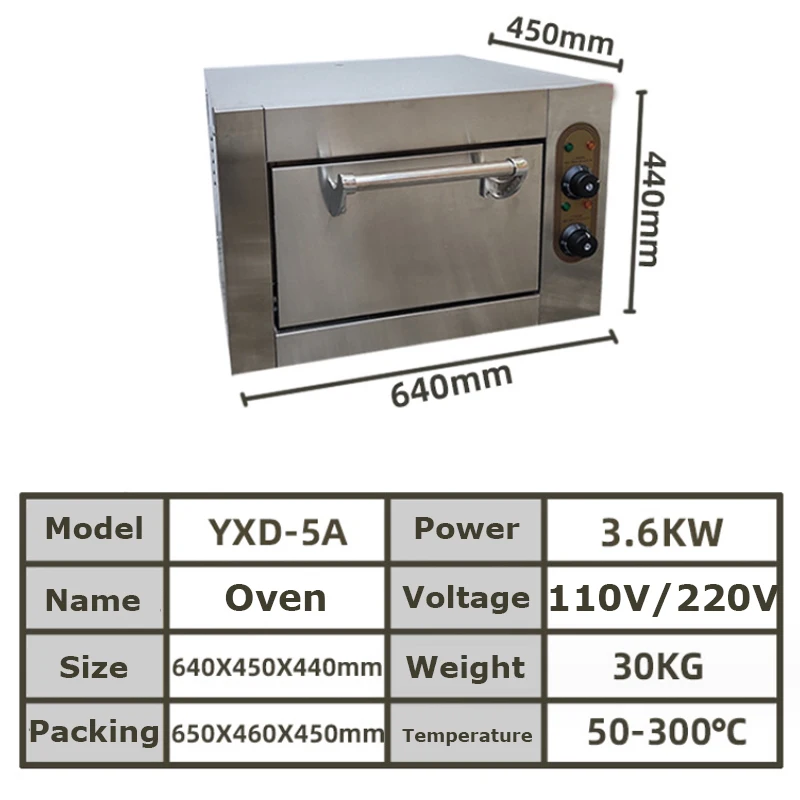 Oven 500 Degree Commercial Professional Single-Layer Baking Electric Bread Double Large Food Equipments Toast 6