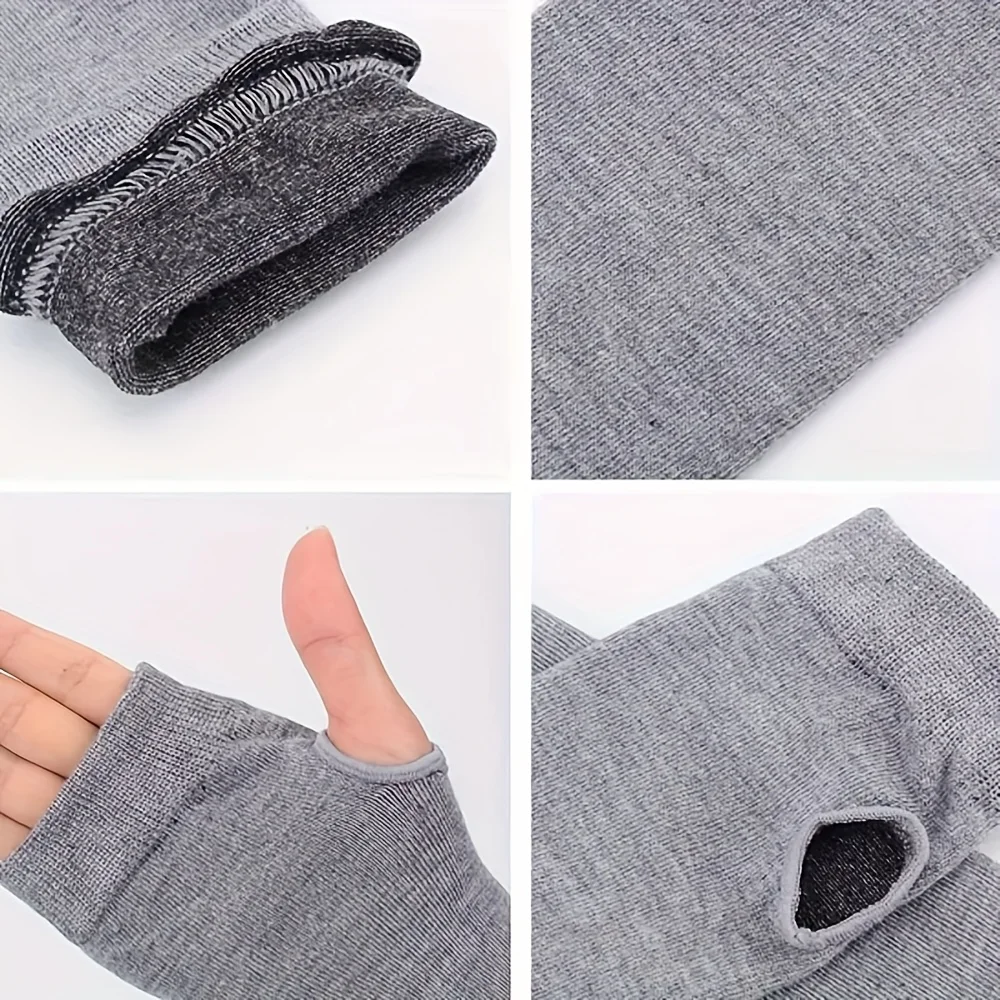 1/3pairs Long Fingerless Gloves Soft Knitted Fashion Goth Gloves Winter Unisex Windproof Elastic Outdoor Sport Arm Warmer Mitten