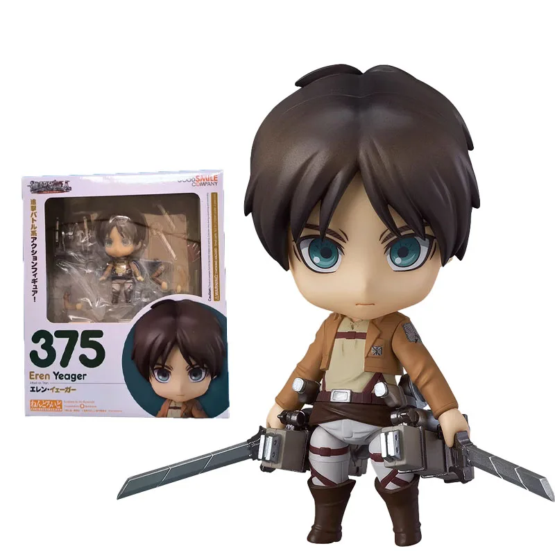 

100% Original Good Smile Nendoroid GSC 375 Attack on Titan Eren Yeager Anime Figure Model Collecile Action Toys Gifts