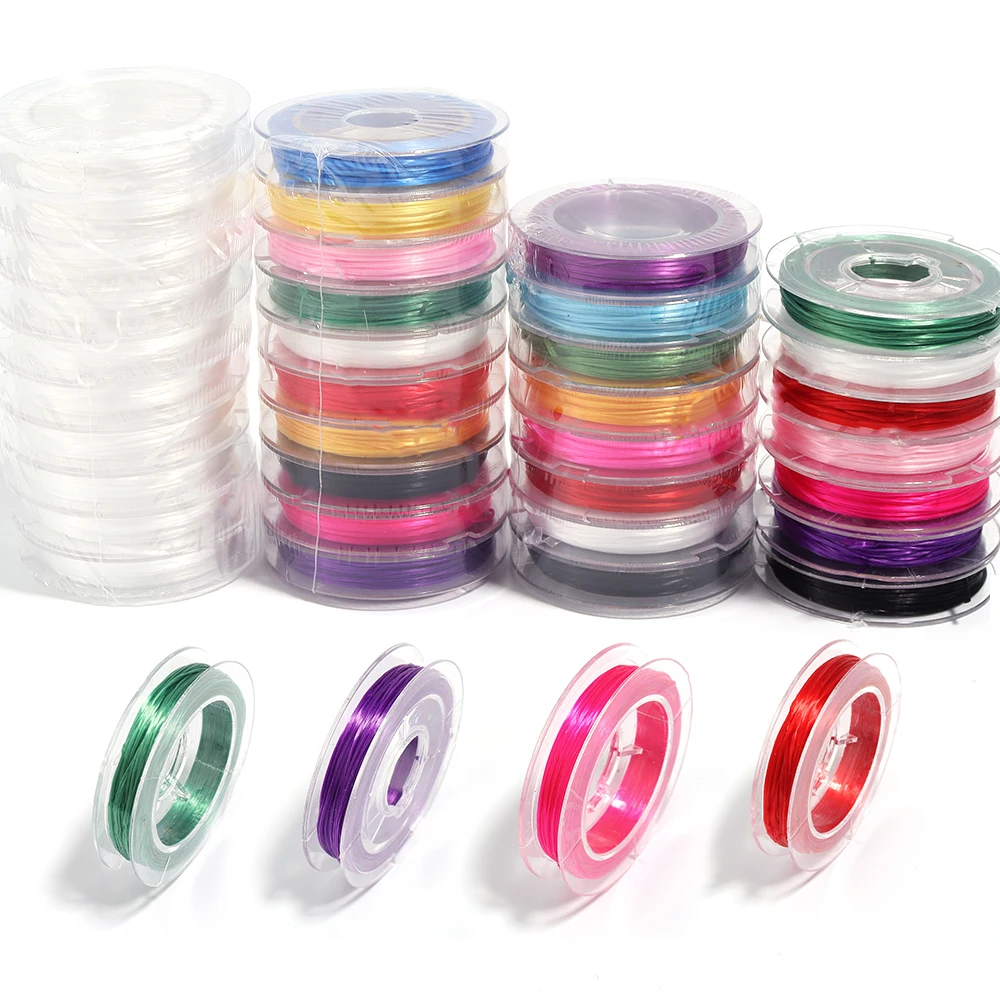 Elastic Stretch Crystal String Cord Mixed Random Color for Jewelry Making Bracelet Beading Thread 8/10 Rolls 10Yards/roll