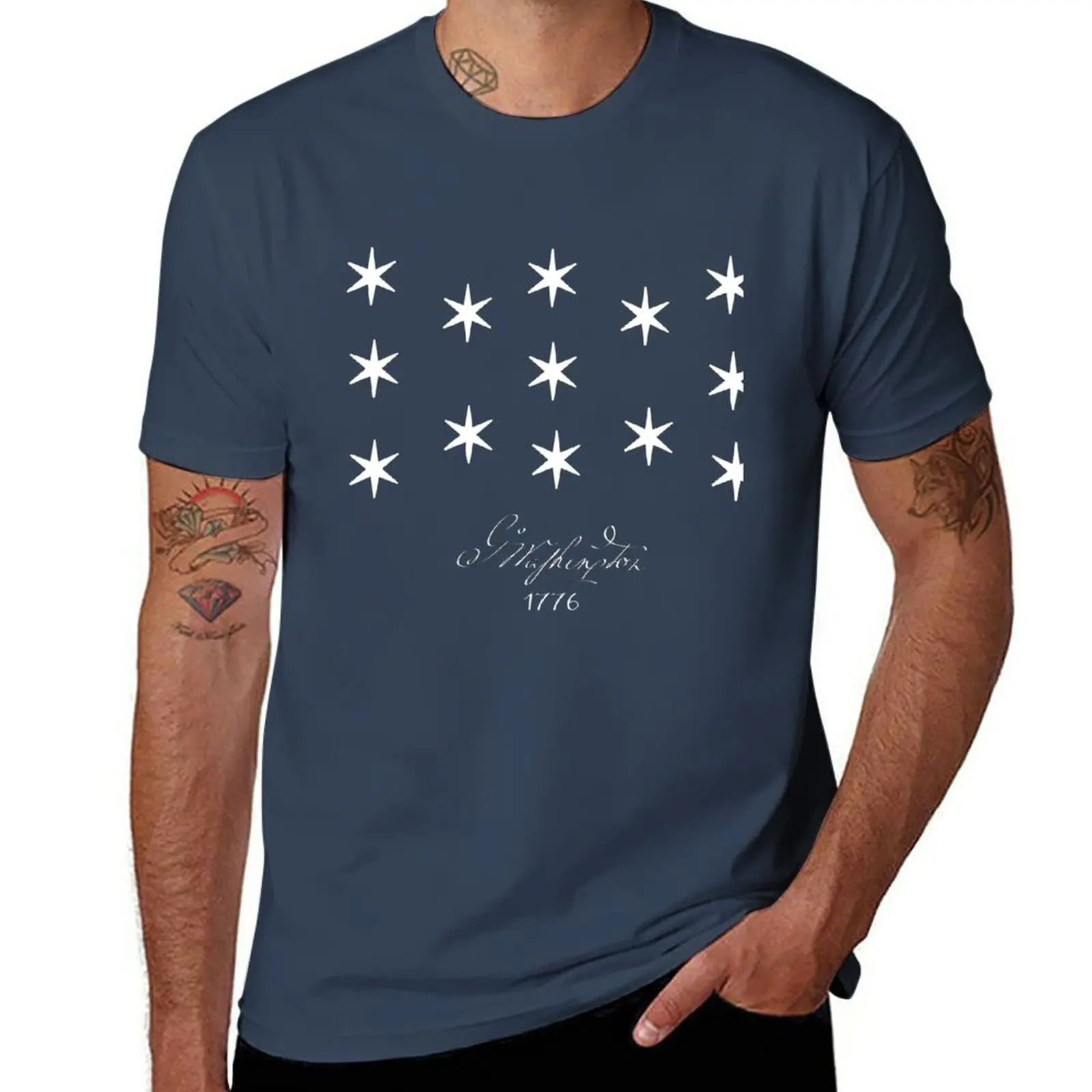 New George Washington Flag, Headquarter Flag T-Shirt Ragazzi Magliette Bianche Magliette Sportive Fan T-Shirt Ad Asciugatura Rapida Abbigliamento Uomo