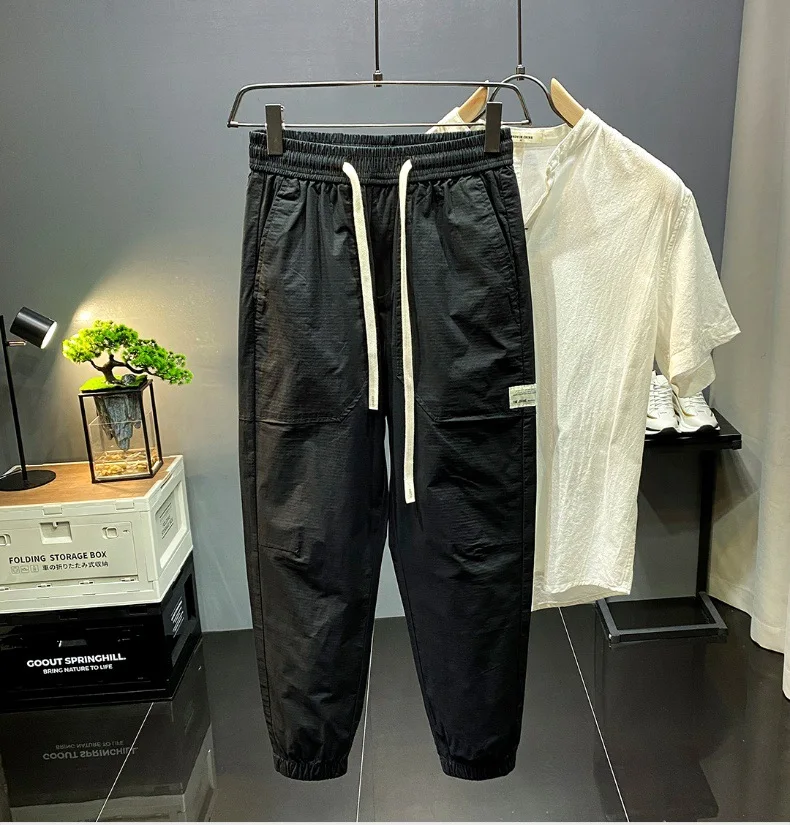 Description Picture 6 of itemSummer Ultra-Thin Soft Cropped Casual Pants Men's 2024 New Drawstring Drawstring Fashion Brand Loose Harem Sports Pants