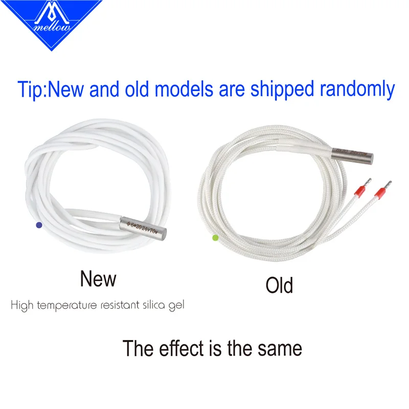 Mellow-3D 프린터 부품 히팅 튜브, 6x20mm, 12V, 24V, 70W, 세라믹 카트리지 히터, Mk8, cr10, Ender 3, , v6 HotEnd, J-헤드용, 1 개