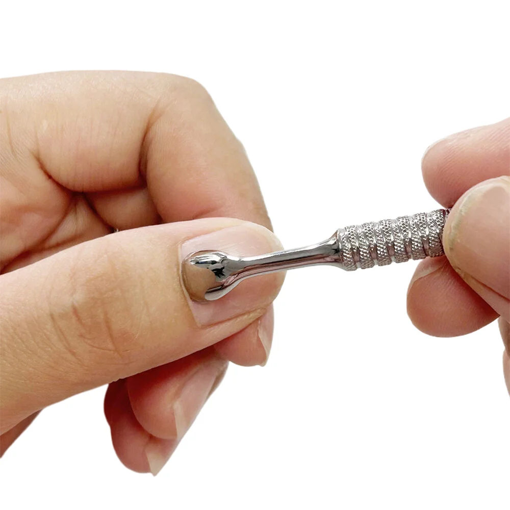 Cuticle Pusher Tools Professional Nail Cuticle Pusher Remover Trimmer Spoon Shaped Dual Sided Metal Stainless Steel