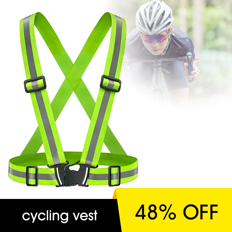 Elastic Strap Reflective Strap Adjustable Night Safety Cycling Vest
