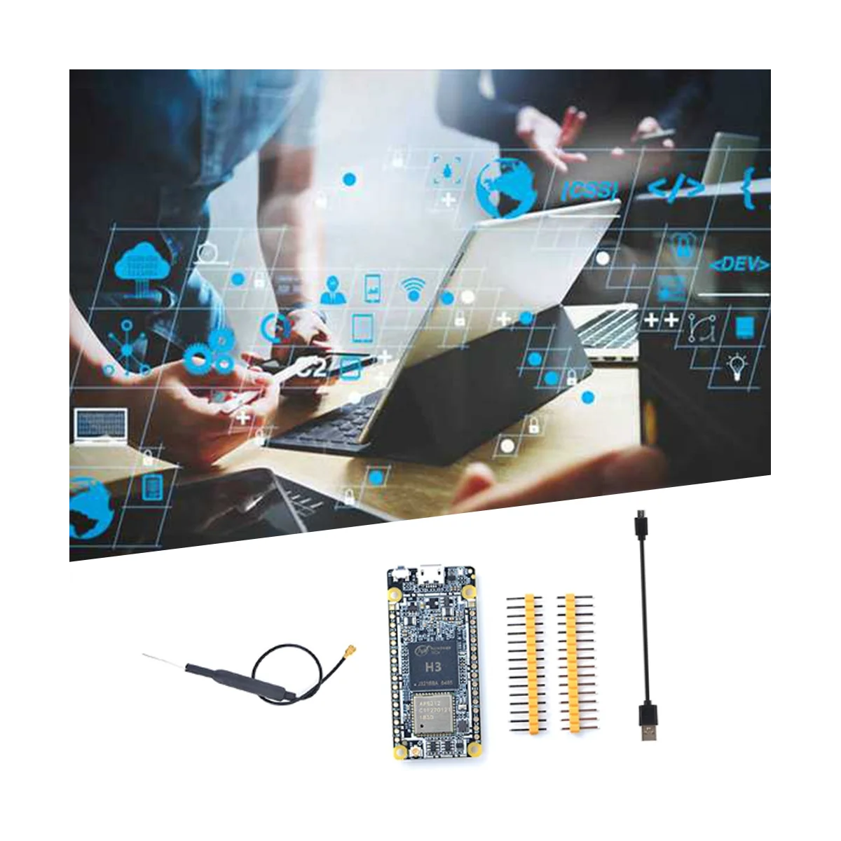 NanoPi DUO2   + Micro-USB ̺ + ׳, 512M, DDR3, Allwinner H3, WiFi, ,  ھ, IoT 