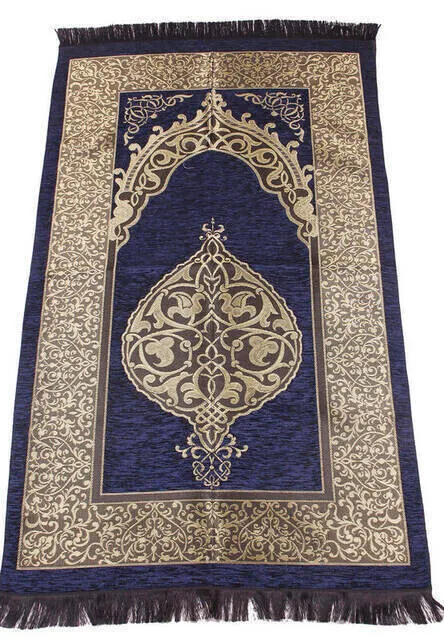 

Коврик для молитвы из Оттоманской шенили, темно-синий мусульманский коврик для молитвы, коврики для молитвы в священном кураанском мусульманском стиле