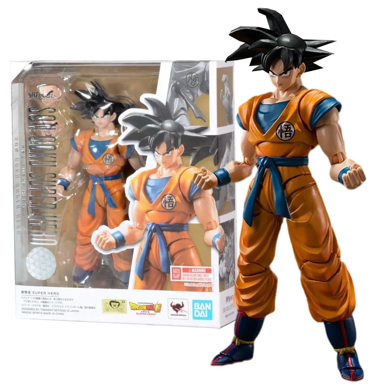 Bandai Figure Dragon Ball Anime Figures SHF Son Goku Super Hero Collection  Model Action Figure Toys For Boys Children's Gifts