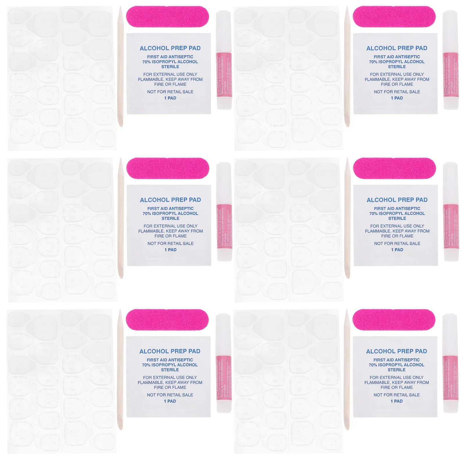 10세트 네일아트 키트 전문 매니큐어 도구 가짜 손톱 착용 용품 제거 스티커 파일 나무 막대 살롱용