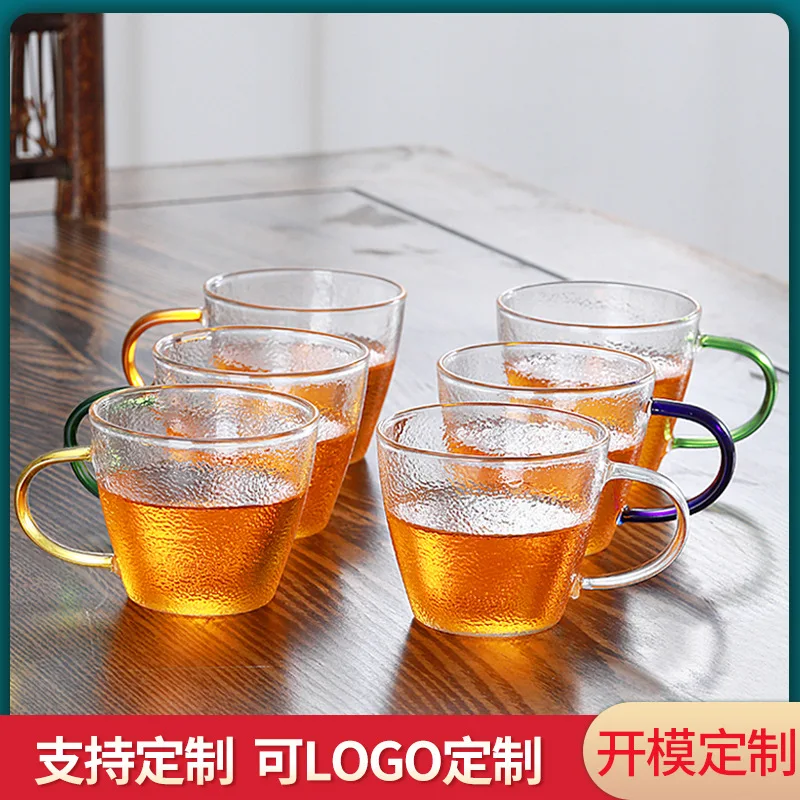 6PCS 120ML Transparent Glass Cup Tea Cup Set of 6 Teaware with