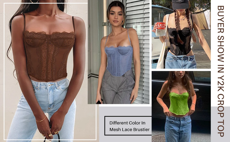 Description Picture 5 of item1pc Lace Bustier Corset Tops for Women Sexy Going Out Party Club Top with Buckle Sexy Wedding/Party Wear Waist Trainer Vest