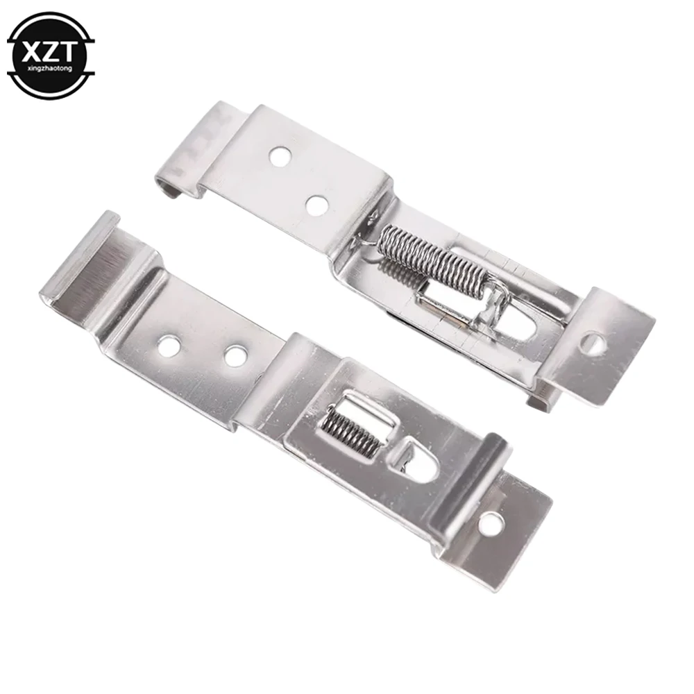 2 PCS Rectangular Car License Plate Spring Loaded Stainless Steel Bracket Cars Frame Holder Clamps Trailer Number Plate Clips license plate bracket license plate frame license plate holder