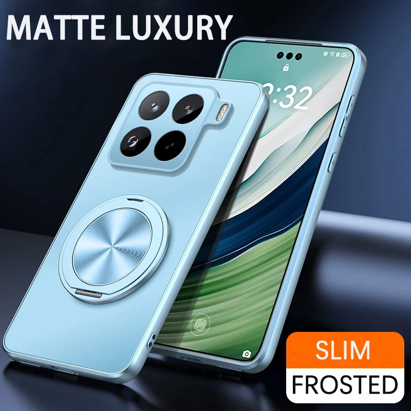 Magnetic Ring Stand Holder Case with Ultra Matte Lens Protector