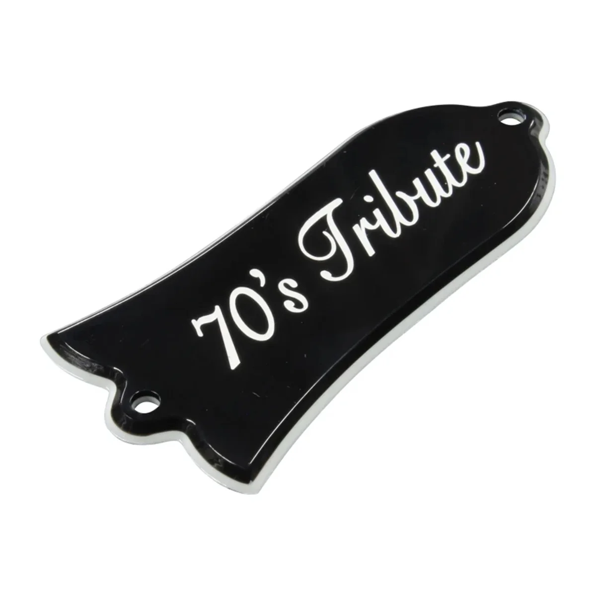 Black Bell Shape Truss Rod Cover Plate, 2-Ply, 2-Hole Design