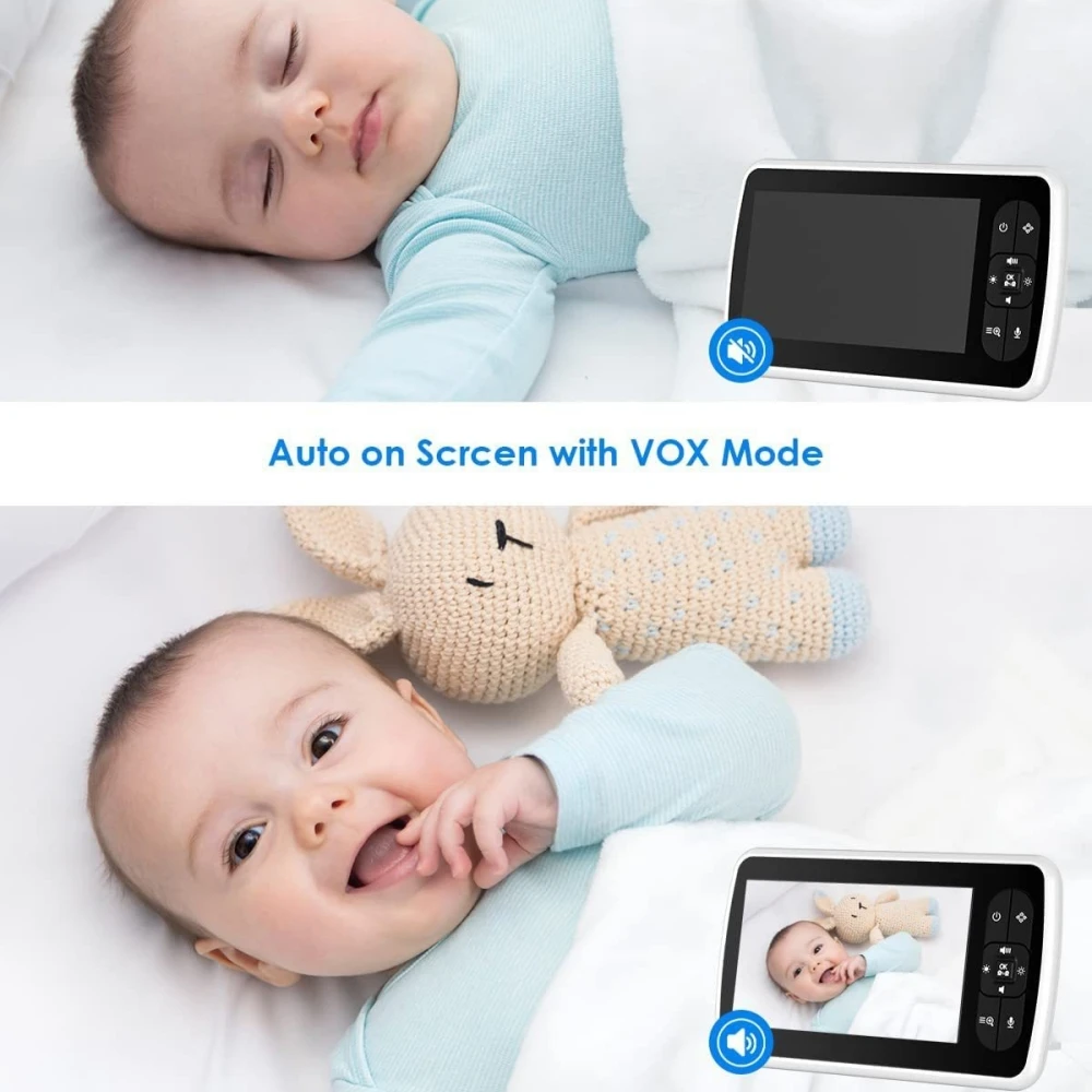 5 inch HD Video Baby Monitor With Camera And Audio 1200mah Battery 2.4GHz Wireless Intercom Audio Temperature Sensor Lullaby - Image 3