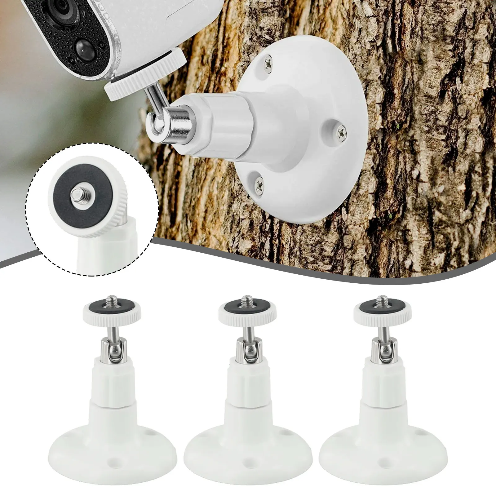 

For Ring Indoor Camera Wall Mount Bracket Gimbal Frame 360-degree Swivel Adjustable Aluminum+ABS Plastic Holder