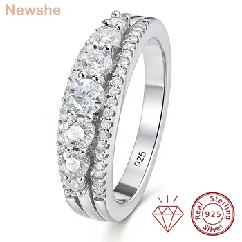 Newshe Luxury Moissanite Wedding Rings for Women Original 925 Sterling Silver Eternity Band Engagement Ring Fine Jewelry 1