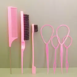 Hair Styling & Braiding Accessory Set (Pink)