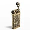 JIFENG Vintage Metal Grinding Wheel Brass Pipe Gas Lighter with Tobacco Pipe Tamper；Gentleman's Cigarette Cigar Butane Lighter 4