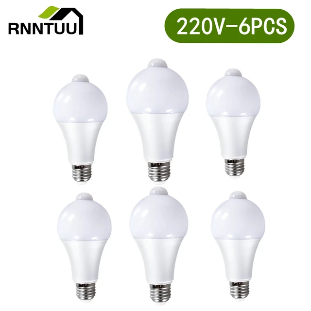 Ampoule Led À Capteur De Mouvement Pir, Veilleuse E27, Ampoule B22 18w 12w,  85-265v, Détecteur De Mouvement Et Marche/arrêt Automatique - Lumières De  Nuit - AliExpress