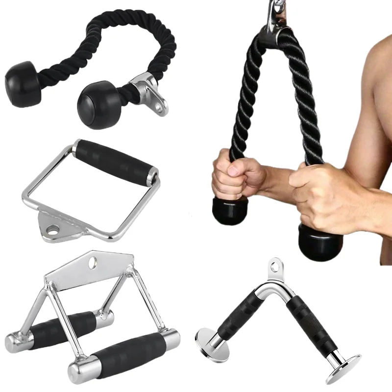 Gym Accessories Gantry Frame Equipment Biceps Training Double Head Pull Rope Triceps Lower Press Handle Tricep Laterals Muscle