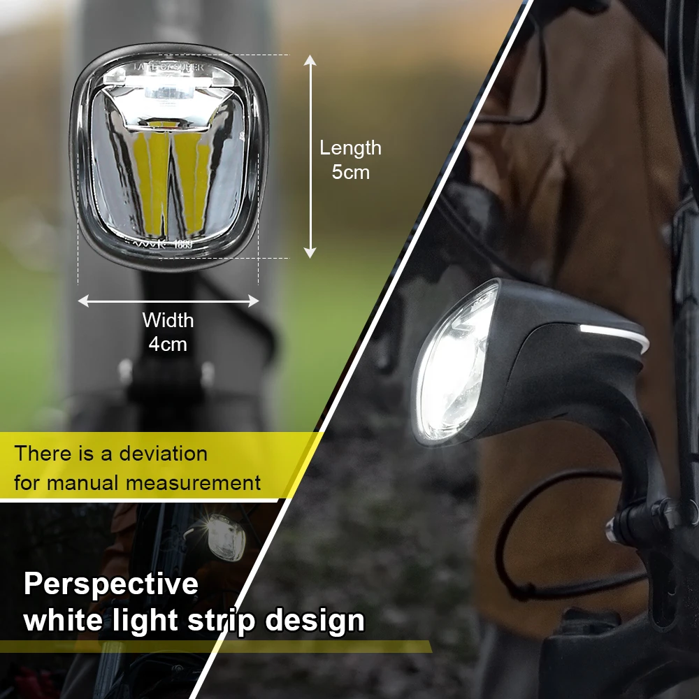 Toptrek E-Bike luce anteriore lampada da bicicletta Stvzo per E-Bike/E-Scooter faro Scotter impermeabile con barra luminosa di prospettiva