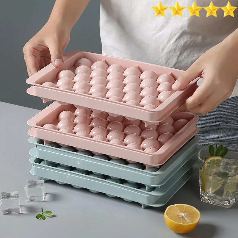Ice Box 1/2 round ice box box with lid hockey mold for refrigerator freezer