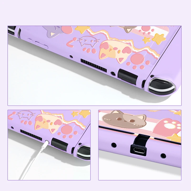 스위치 OLED용 야옹 보호 케이스, 닌텐도 스위치 콘솔용 소프트 TPU 슬림 커버, NS 게임 액세서리