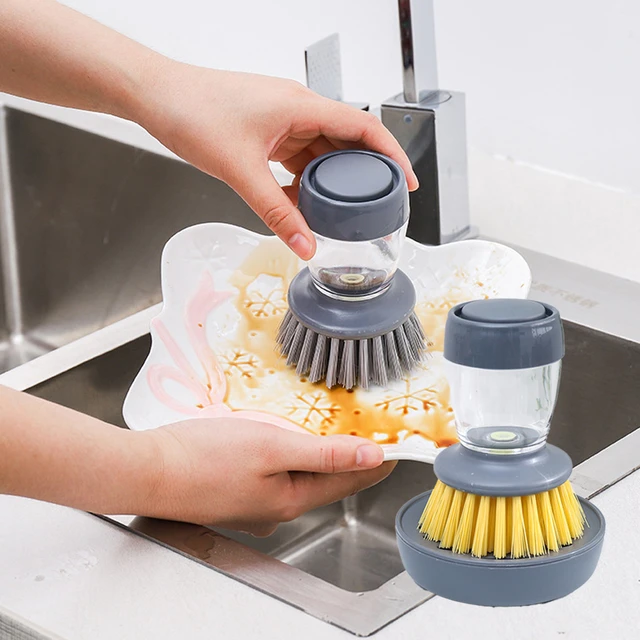 Dishes Cleaning Brush Refillable Washing Tools with Dispenser Multi-purpose  Dishwashing Kitchen for Household Restaurant - AliExpress