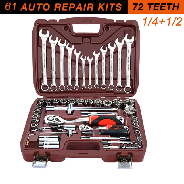 Socket Set Universal Car Repair Tool Ratchet Set Torque Wrench Combination Bit A Set Of Keys Multifunction DIY toos 61pcs
