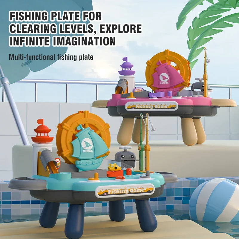 Magnetic Fishing Music Electric Looping Fish Battle Board Platform Game Educational Interactive Toy Playing House Children Toys