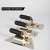 F50 Plaster Bricklaying Trowel Tools Gold Stainless Steel Rubber Handle Skimming Plastering Trowel Wall Construction Tools 1