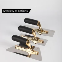 F50 Plaster Bricklaying Trowel Tools Gold Stainless Steel Rubber Handle Skimming Plastering Trowel Wall Construction Tools 1